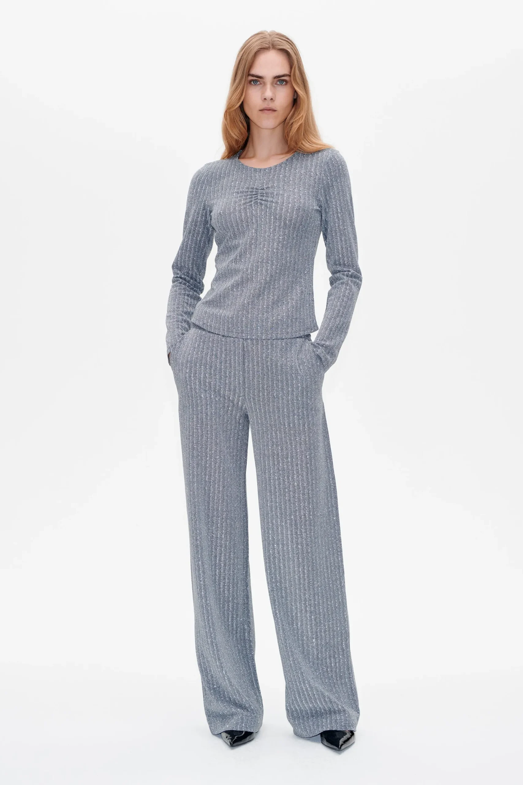 Baum und Pferdgarten JYA TROUSERS | Silver Lurex Pinstripe Discount