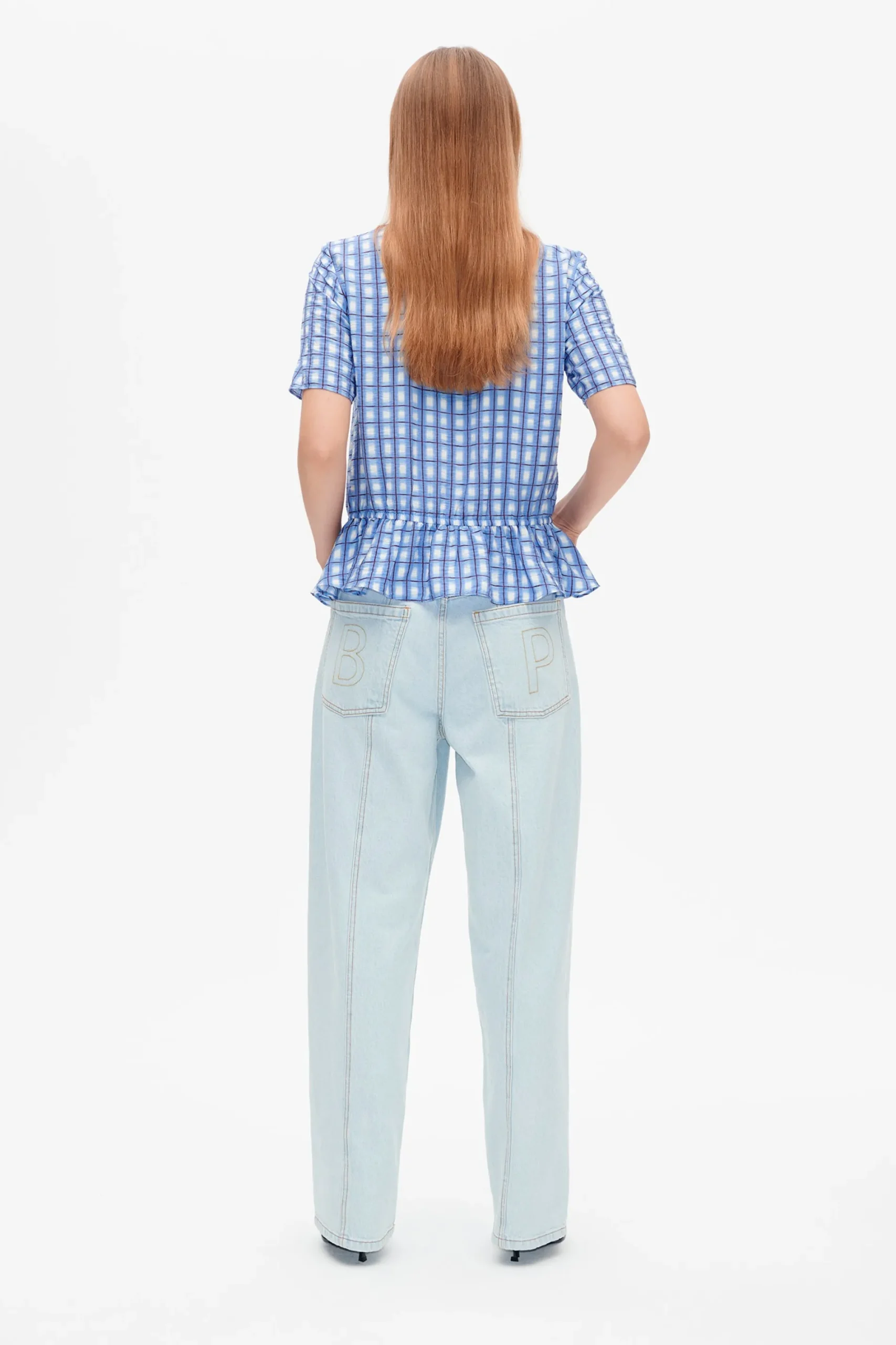 Baum und Pferdgarten Marly top from | Blue Painted Check Discount