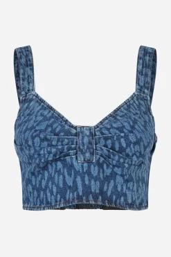 Baum und Pferdgarten Mekira top from | Leopard Vintage Blue New