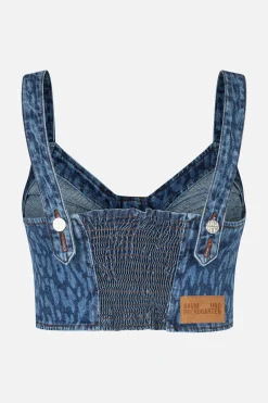 Baum und Pferdgarten Mekira top from | Leopard Vintage Blue New