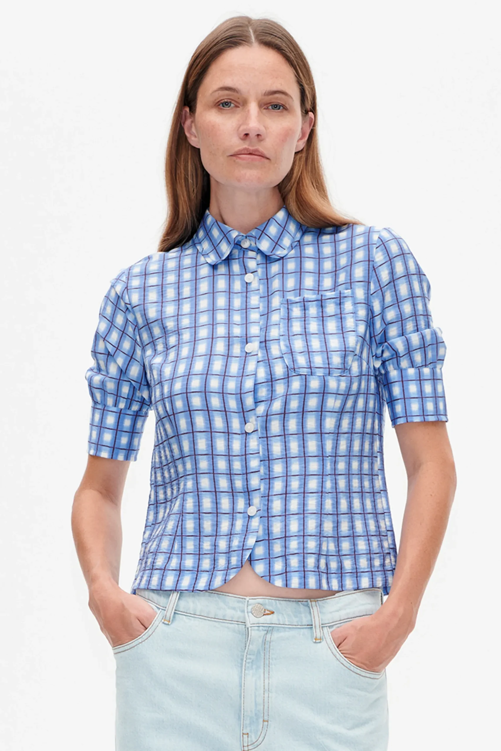 Baum und Pferdgarten Melaya shirt from | Blue Painted Check Best