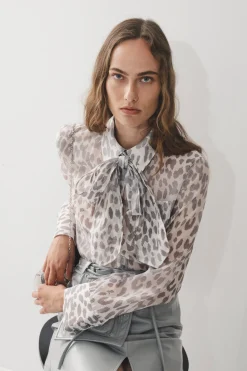 Baum und Pferdgarten Miranda top from | Grey Office Leopard Fashion