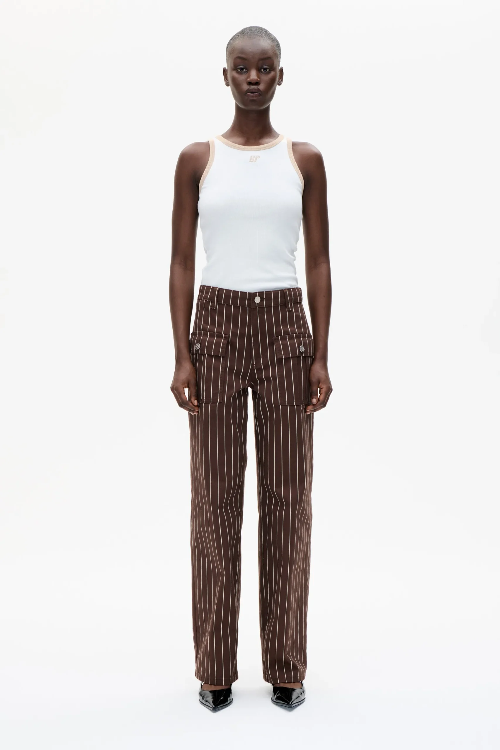 Baum und Pferdgarten NICKIE JEANS | Creme Brown Pinstripe Sale
